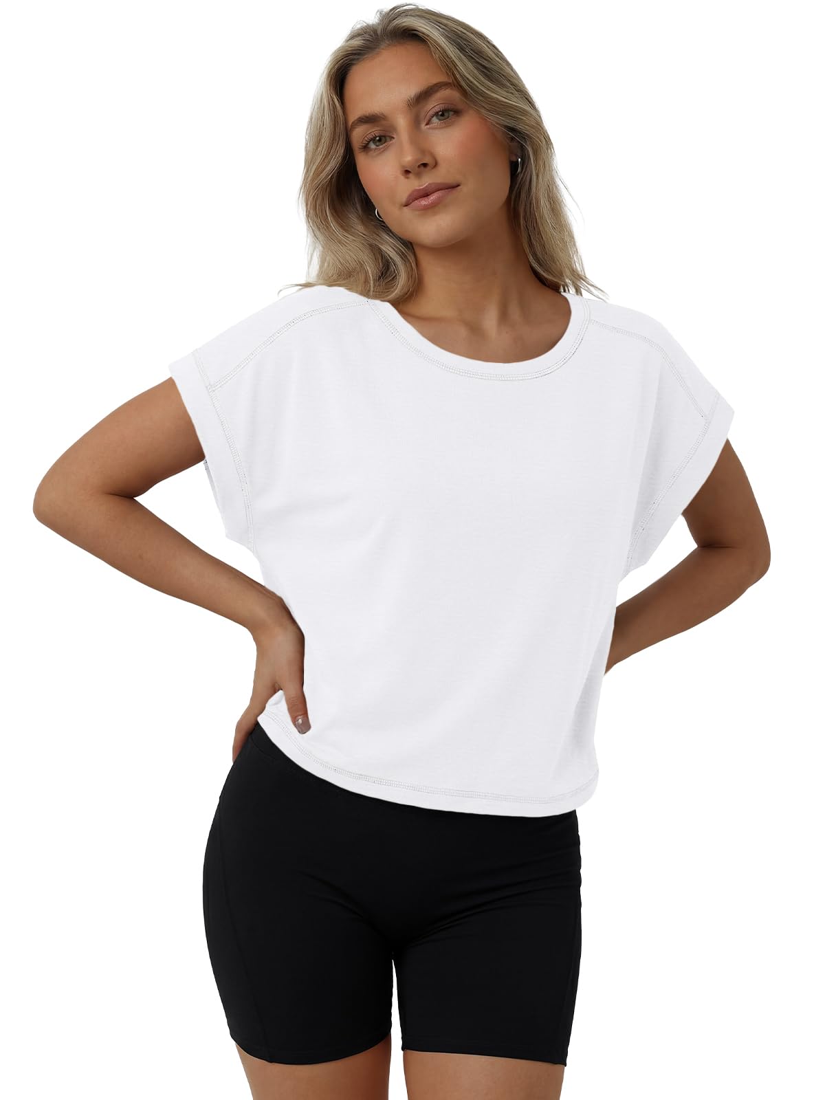 AUTOMET Womens Open Back Workout Crop Tops 2026 Summer Backless Cute Short Sleeve Athletic Shirts Oversized Gym Yoga Tee White S