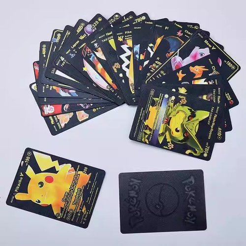 55 PCS Black Foil Trading Cards – VMAX, GX, EX Style Cards – Limited Edition Collectible TCG Deck Box – Rare Shiny Cards for Kids, Fans & Collectors – No Duplicates