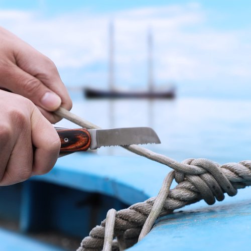 DULEES Marlin Spike Rigging Knife, Multipurpose Sailing Knife Sailor Knife Boat Knife Matching Belt Pocket Sheath, Marlinspike Knotting Tool for Boating Fishing Sailboats.