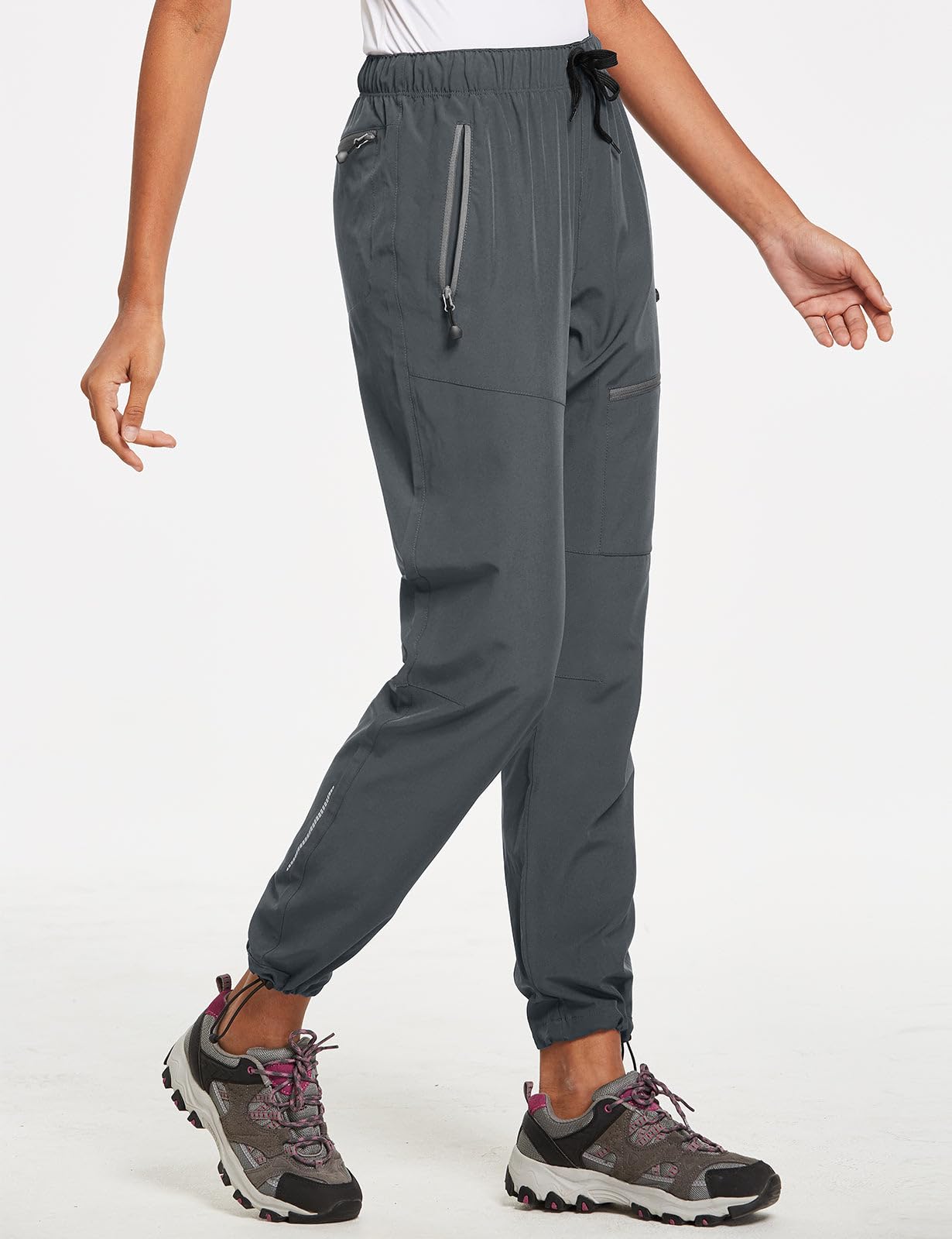 baleaf Travel Pants Women Hiking Long Tall Lightweight Quick Dry Water Resistant Cargo Pants 31'' Dark Gray Size M