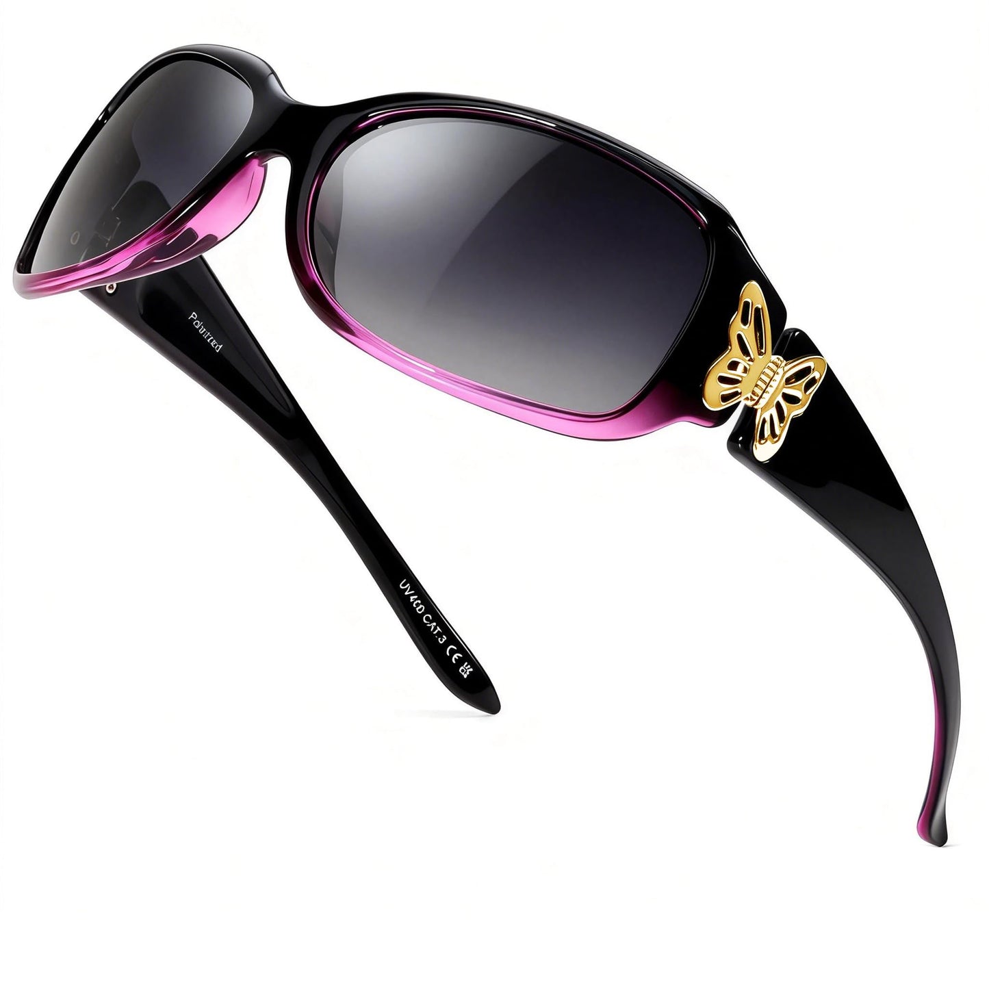 LVIOE Women's Polarized Sunglasses Butterfly Design with UV400 Protection