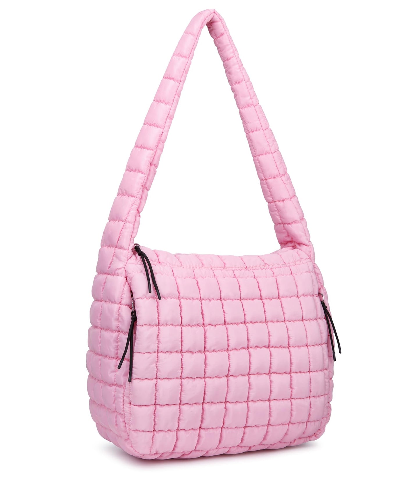 Quilted Puffer Tote Bag for Women Large Puffy Carryall Crossbody Shoulder Purse, Lightweight Travel Nylon Hobo Bag