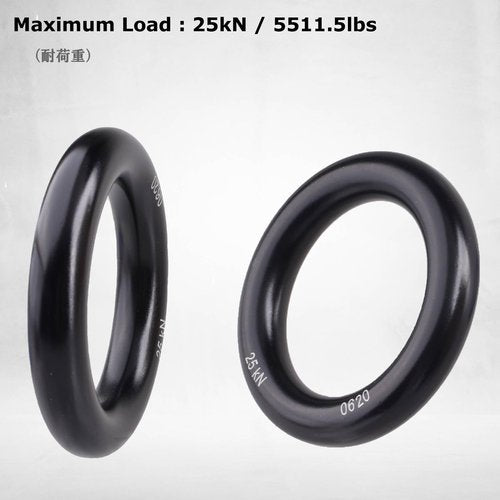 YAPJEB Rappel Ring 25kN for Rock Climbing Arborist, O-Ring Rescue Hammock Rappelling Rope and Slackline Loop, Friction Saver Equipment(Blue)