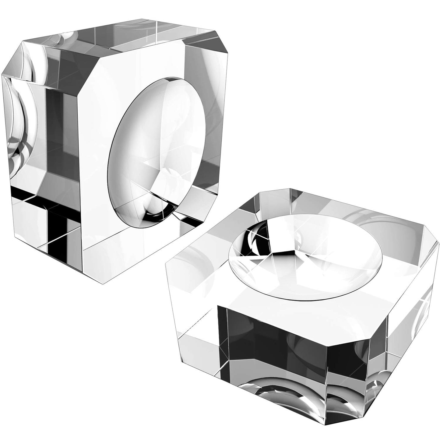 SATINIOR 2 Pack Crystal Ball Stand Clear Sphere Stand Crystal Sphere Holder Base for Display 60 mm to 90 mm Balls, Marbles, eegs