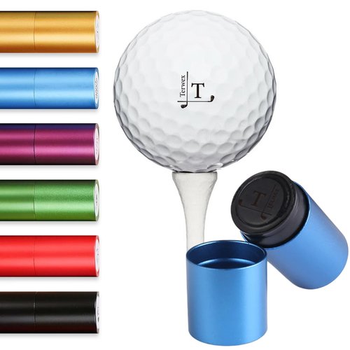 Terwex Custom Golf Ball Stamp - Personalized Golf Ball Marker Stamp, Waterproof Ink Customized Golf Balls Stamps with Your Logo, Golf Ball Stamper, Golf Accessories Golfer Dad Father Golf Gifts(Blue)