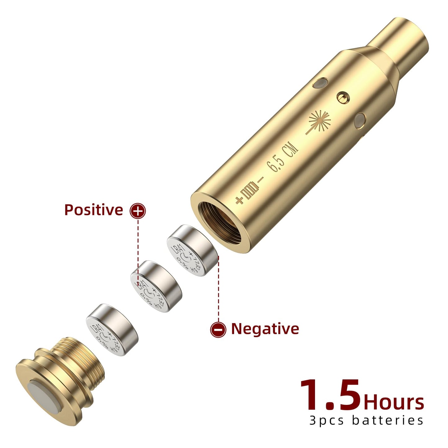 EZshoot Bore Sight 6.5CM Red Laser Boresighter with 4 Sets of Batteries