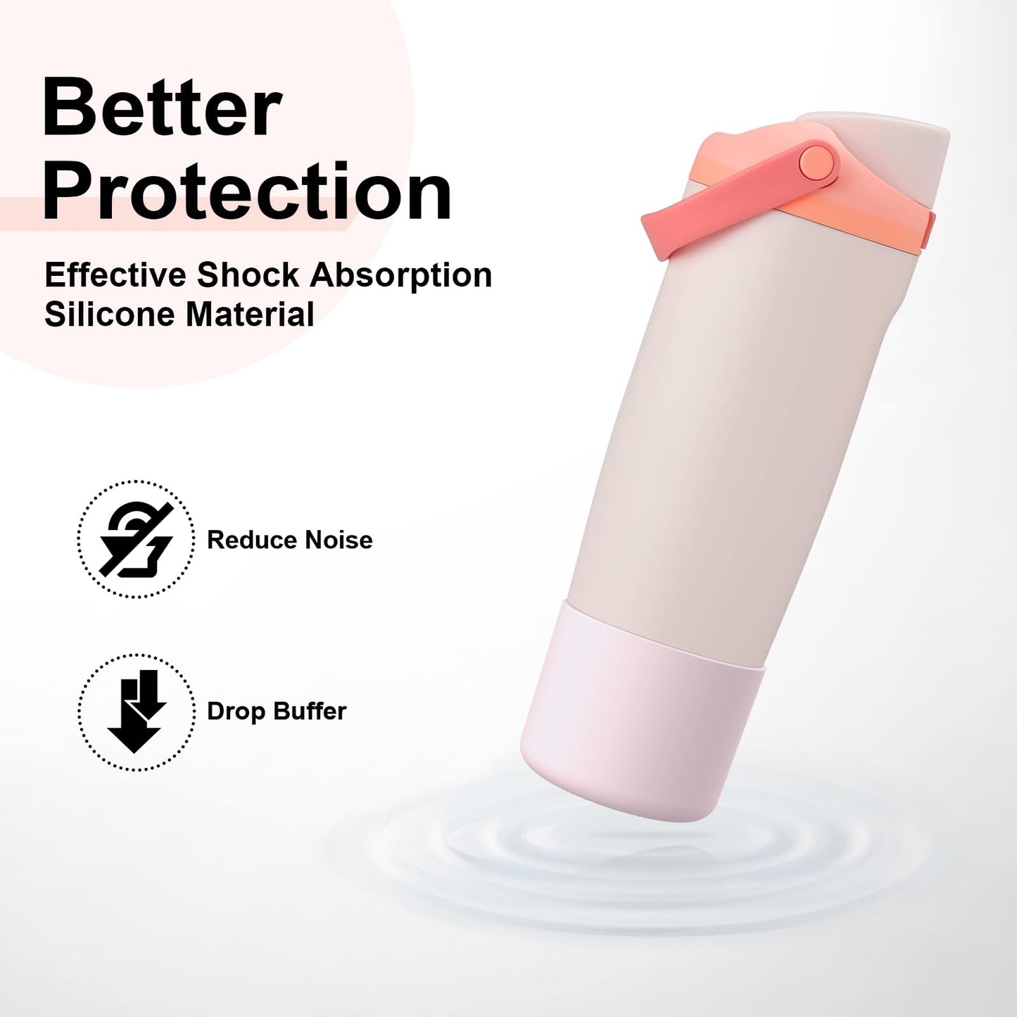 Alwenid 2PCS Silicone Boot for Owala FreeSip Sway 30oz 40oz Bottle, Anti-Slip Protective Sleeve Bottom Bumper Protector for Owala FreeSip Sway Stainless Steel Water Tumbler(Pink)