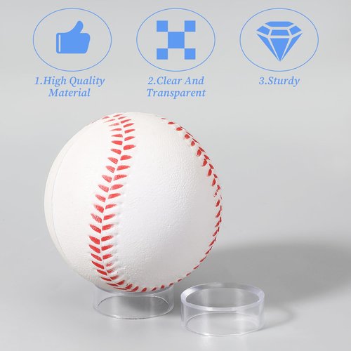 LIQWEI 15Pcs Clear Baseball Holder, Baseballs Stand for Display, Round Spheres Holder Softball Displays Stand, Golf Balls Display Case for Golf Ball, Baseball, Softball, Tennis Ball, Spheres
