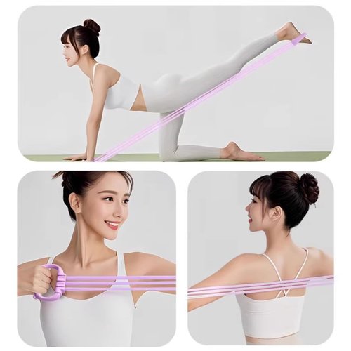 Pilates Ring Essentials Kit for Women，with Pedal Resistance Band - Resistance Bands with Handles - Pilates Ring - 24Wheel Muscle Roller - Beginners Home Body Shaping Workout Equipment (Purple)