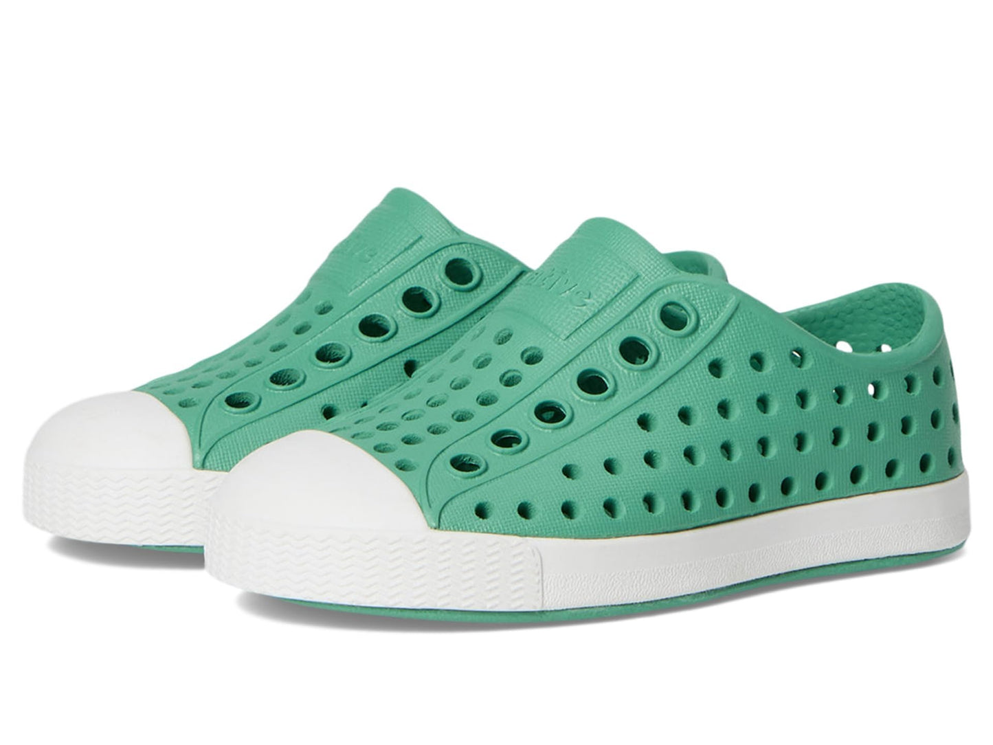 Native Shoes Unisex-Kids Jefferson Sneakers, Alpine Green/Shell White, 1 Little Kid