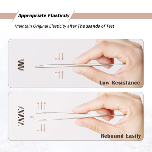 LANKIZ Eyelash Extension Tweezers Stainless Steel Straight and Curved Volume Lash Tweezers Set for Eyelash Extension Professional-Rose Gold