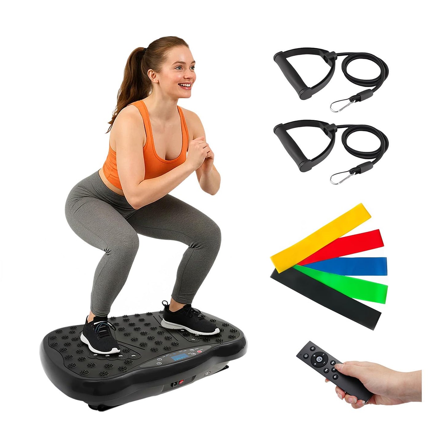 Also GO Vibration Plate Exercise Machine, 200-Level & 10 Workout Modes Vibration Board for Weight Loss/Lymphatic Drainage, 400lbs Capacity with Resistance Bands, Full Body Platform for Home Fitness