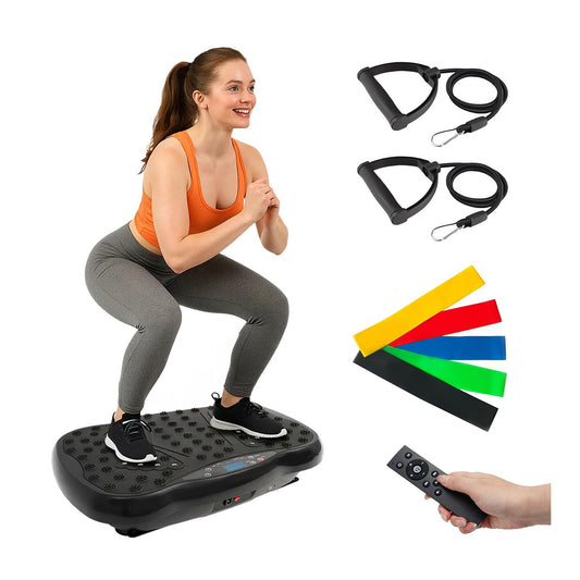 Also GO Vibration Plate Exercise Machine, 200-Level & 10 Workout Modes Vibration Board for Weight Loss/Lymphatic Drainage, 400lbs Capacity with Resistance Bands, Full Body Platform for Home Fitness