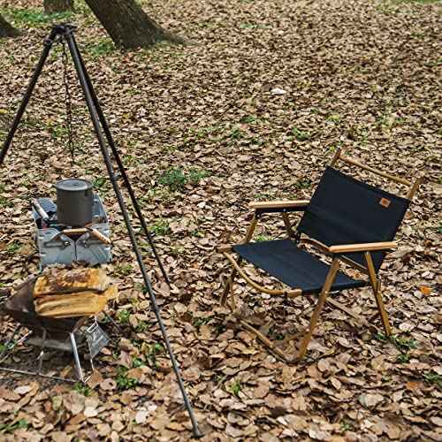 Naturehike Folding Camping Chair, Ultralight Aluminum Outdoor Beach Chair with Solid Wood Armrest, Portable Collapsible Fishing Chair for Hiking Lawn Picnic