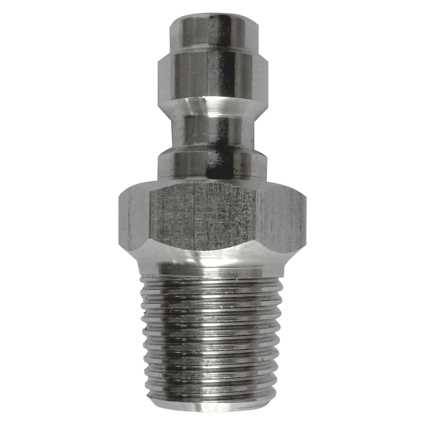 HMKUGO 2PCS 8mm Quick-Disconnect Plug Adapter, Stainless Steel 1/8" NPT Male Thread PCP Paintball Charging Fittings with Sealing O-Ring