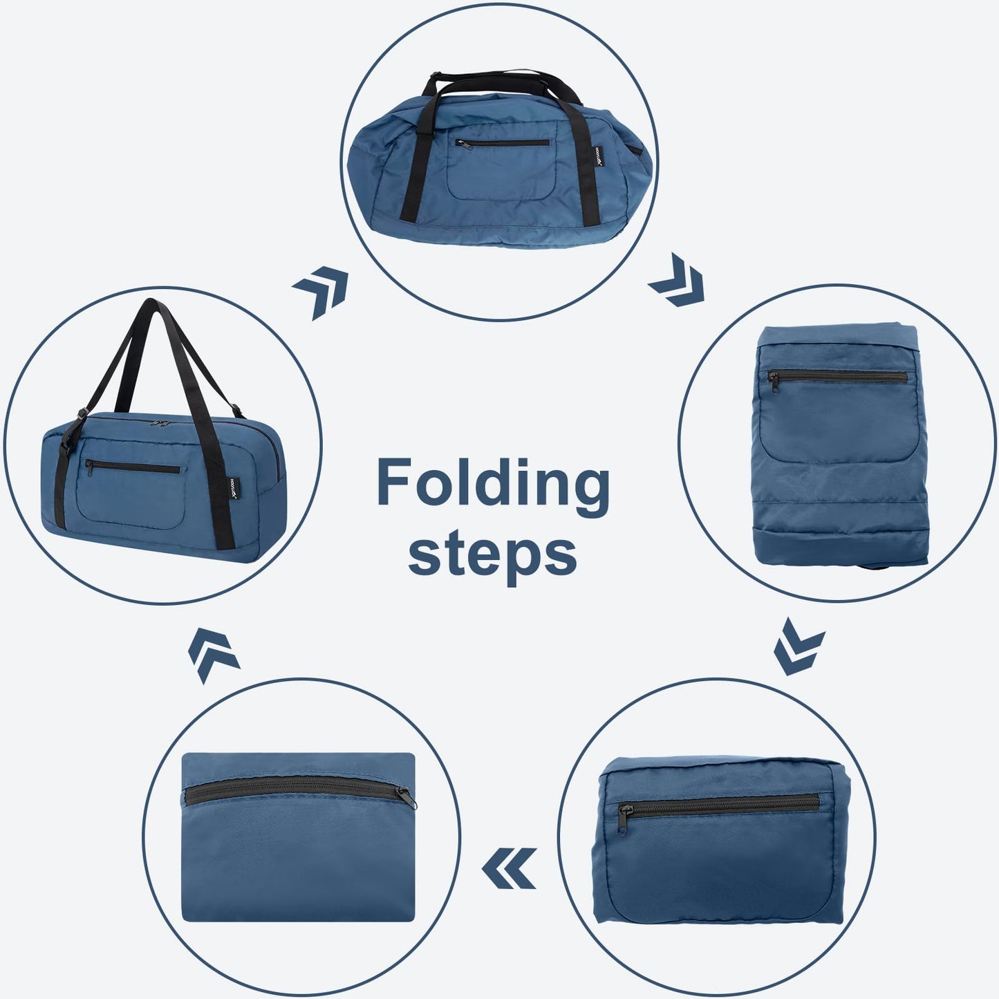 Foldable Travel Duffel Bag for Gym Sports Lightweight Water Repellent & Tear Resistant-black One_Size