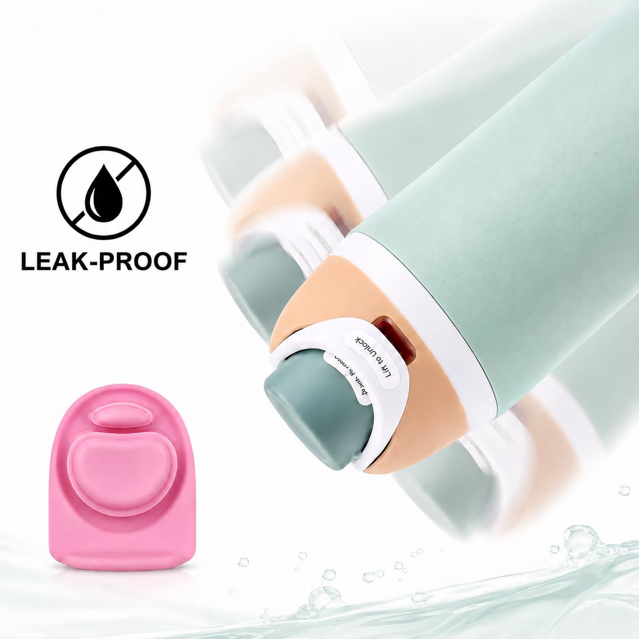 Joshey 6 Pack Rubber Seal Replacement Stopper, Compatible with Owala Freesip 24oz 32oz Water Bottle Spout Cap-Silicone Gasket Replacement Parts (Pink)