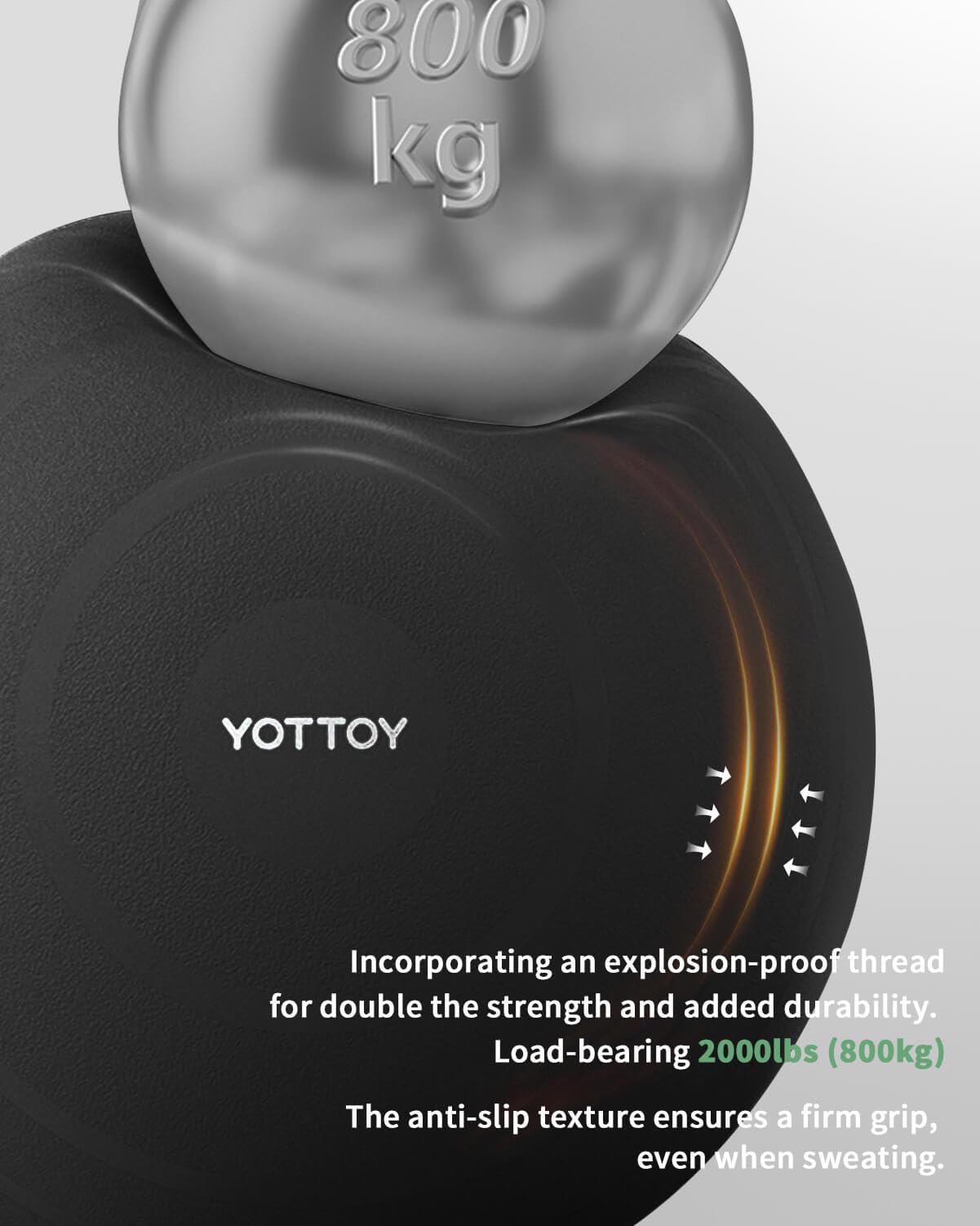 YOTTOY Anti-Burst Exercise Ball for Working Out, Yoga Ball for Pregnancy,Extra Thick Workout Ball for Physical Therapy,Fitness with Pump (Dark)