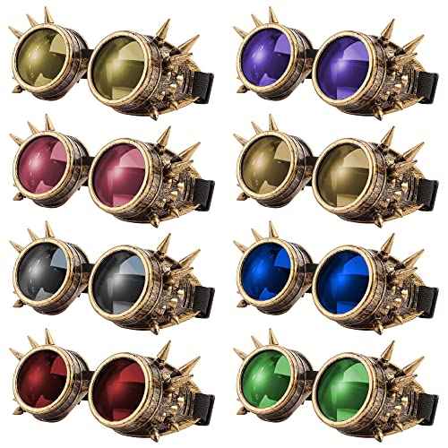 Lelinta Vintage Steampunk Goggles 7 Pairs of Interchangeable Lenses