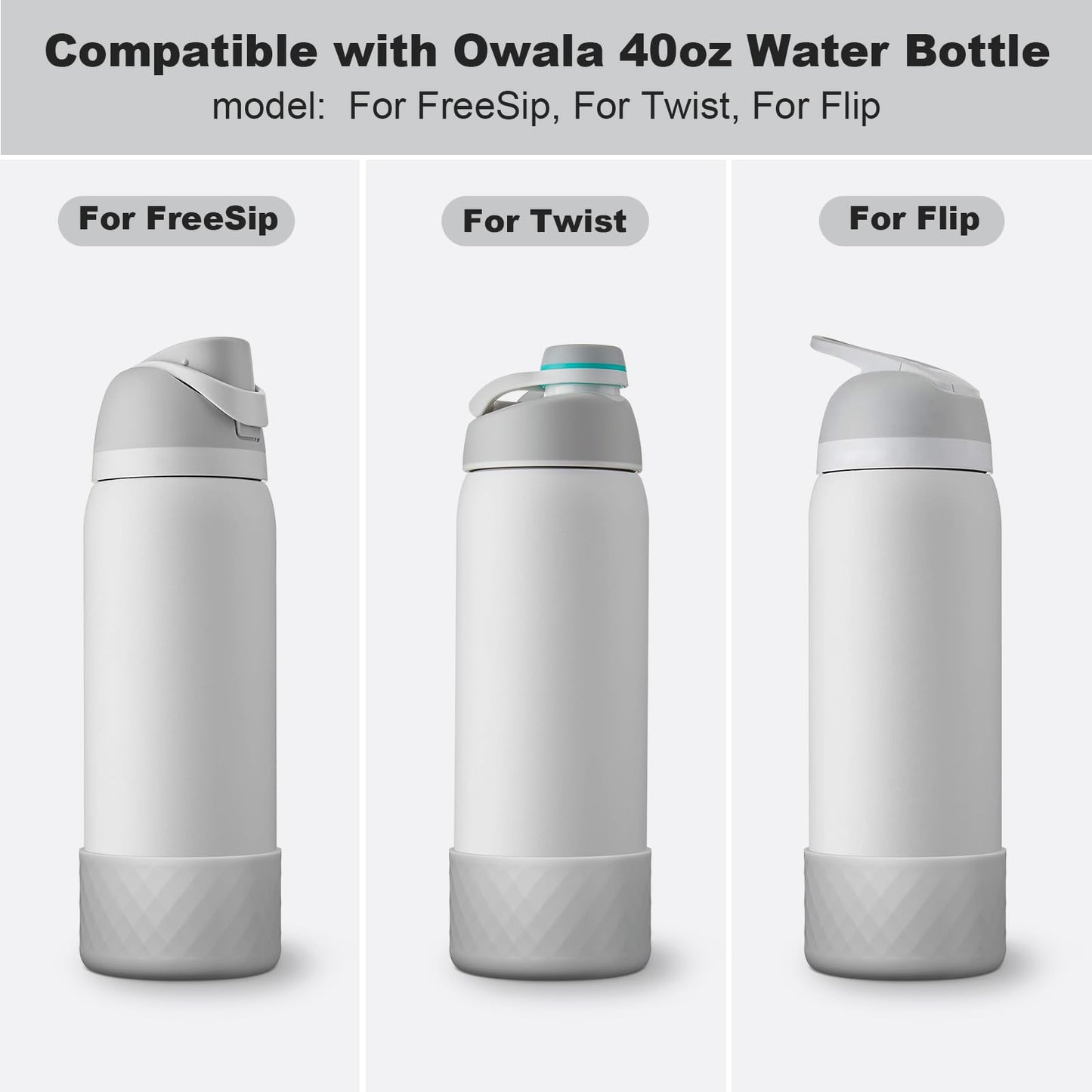 Beonsky Silicone Boot for Owala Water Bottle 40 oz, Anti-Slip Protective Sleeve for FreeSip/Twist/Flip Stainless Steel Water Bottles Accessories