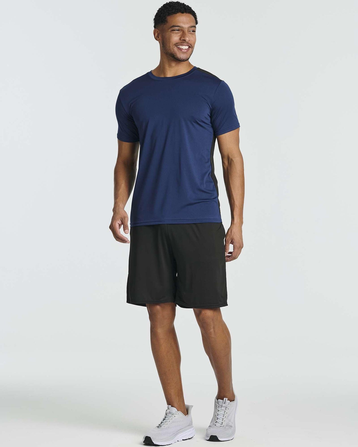 Real Essentials 5 Pack: Men’s Short Sleeve Dry Fit T-Shirts – Moisture Wicking Athletic Workout Gym Fitness Casual Tees, Set 15, Large