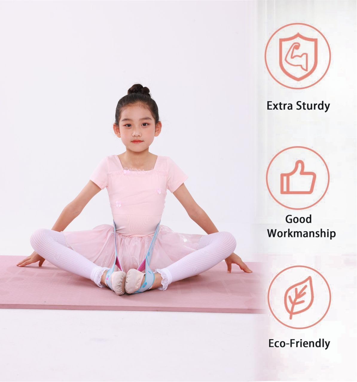 2 PCS Stretch Bands For Kids and Adults – Yoga Straps for Stretching with Multi- Loop – Workout Guide – Video For Exercise, Elastic Stretch Strap Pilates, Yoga, Dance, Gymnastics, Dance, Ballets Bands