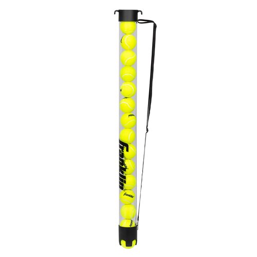 Franklin Sports Tennis + Padel Ball Hopper Tube - (15) Tennis Ball Picker Upper Tube - Hopper + Picker for Quick Pickup + Storage - Practice + Training Equipment - Balls Not Included
