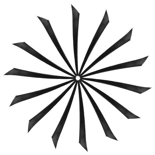 YELARXI Arrow Vanes Turkey Archery Arrows Feathers Fletching, 6 Inch Left Wing Fit for Hunting Target Shooting (20Pcs, Black)