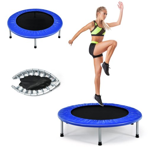 Giantex 36" Folding Mini Trampoline, Portable Recreational Fitness Trampoline for Adults, Kids, Max Load 330lbs, Foldable Indoor Exercise Rebounder Trampoline