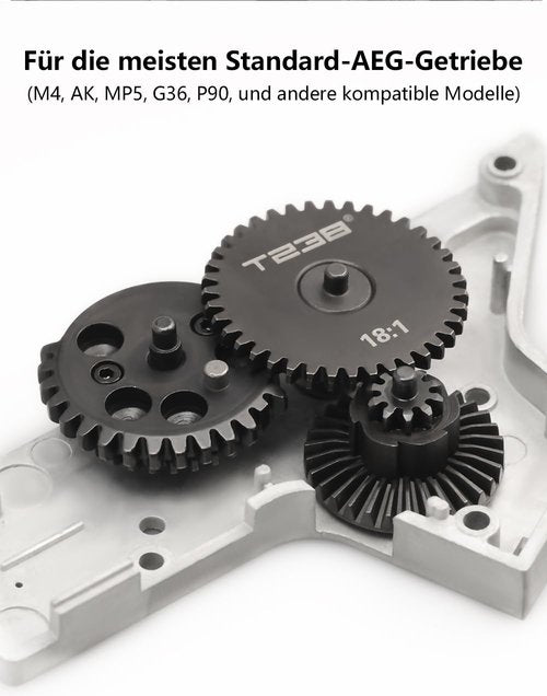 T238- AEG Gear Set Basic Edition V2 V3 Gearbox Upgrade Kit, for M4/AK/MP5/G36/P90 CNC Machined (13:1)