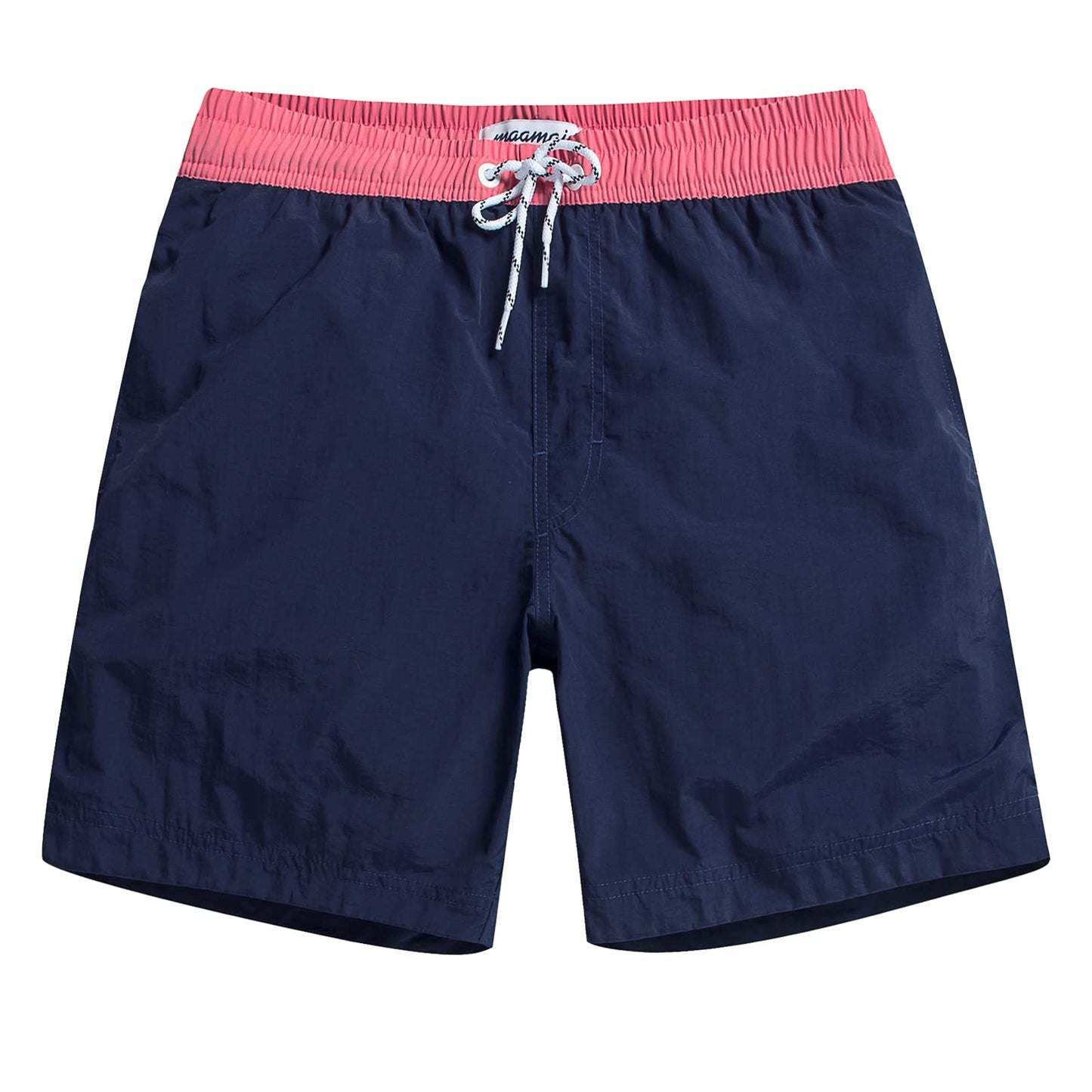 MaaMgic Mens Quick Dry Solid Swim Trunks with Mesh Lining Swimwear Bathing Suits,Navy-glm007,Small
