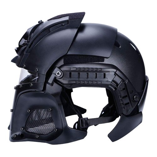 Tactical air Gun Full face Protective Helmet, Sorta-Kinda Mandalorian/Boba Fett/Galac-Tac Style Helmet, Suitable for air Gun Paintball, CS Outdoor Sports Military Film