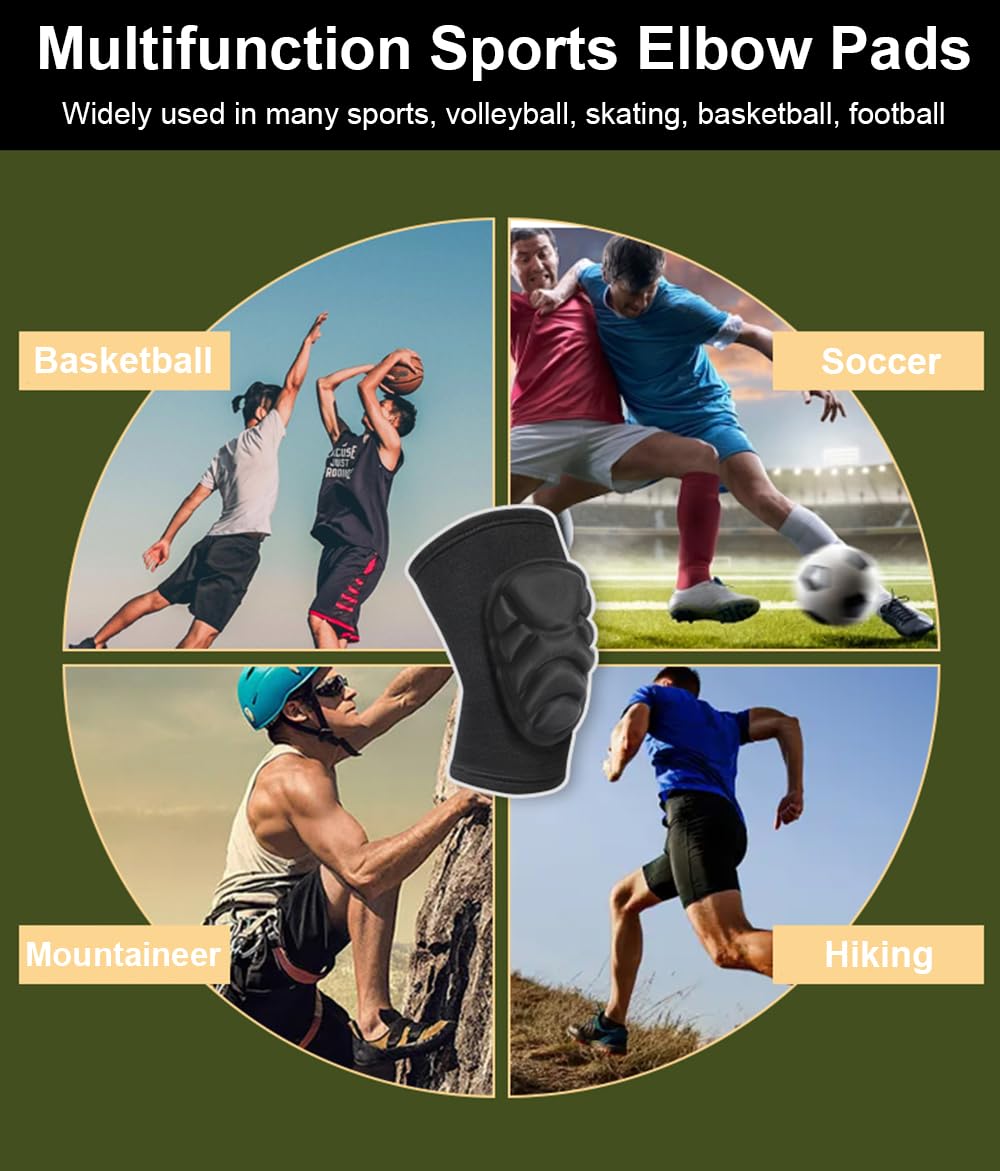 2 Pack Elbow Pads Volleyball Elbow Guard Baseball, Skate Pads Skateboard Pads Mountain Bike Pads, Soft Padded Elbow Sleeve for Volleyball Baseball Biking Roller Skating (X-Large)