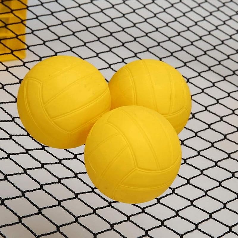 Spike Replacement Balls 6 Yellow Soft Balls with Pump for Roundnet - 3.6" Variation