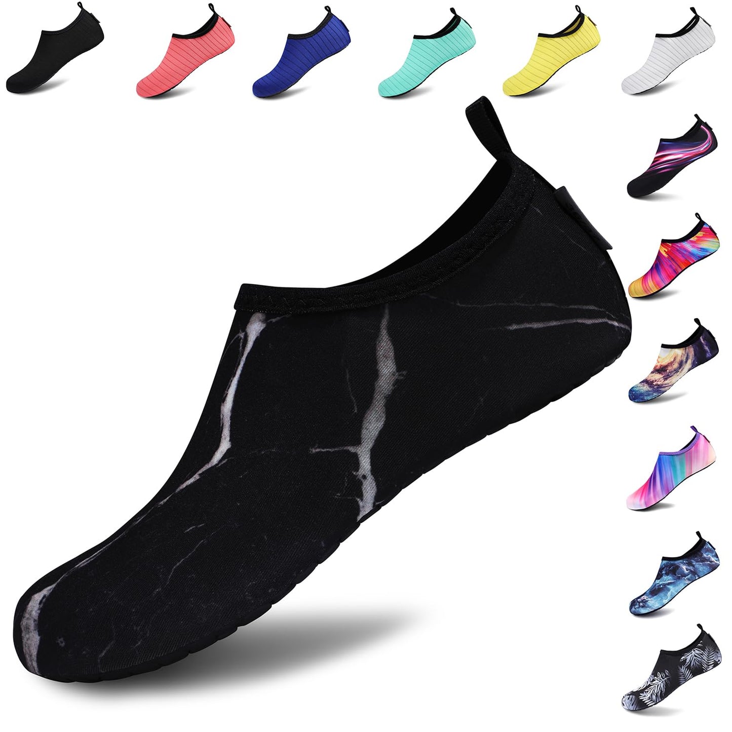 VIFUUR Water Sports Unisex Shoes Marble Black - 9-10 W US / 7.5-8.5 M US (40-41)