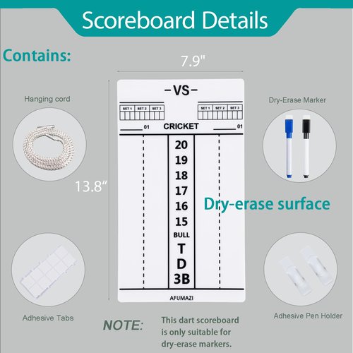 Afumazi Extended Dartboard Surround, Large Dart Board Wall Protector with Scoreboard for Home Bar Game Room