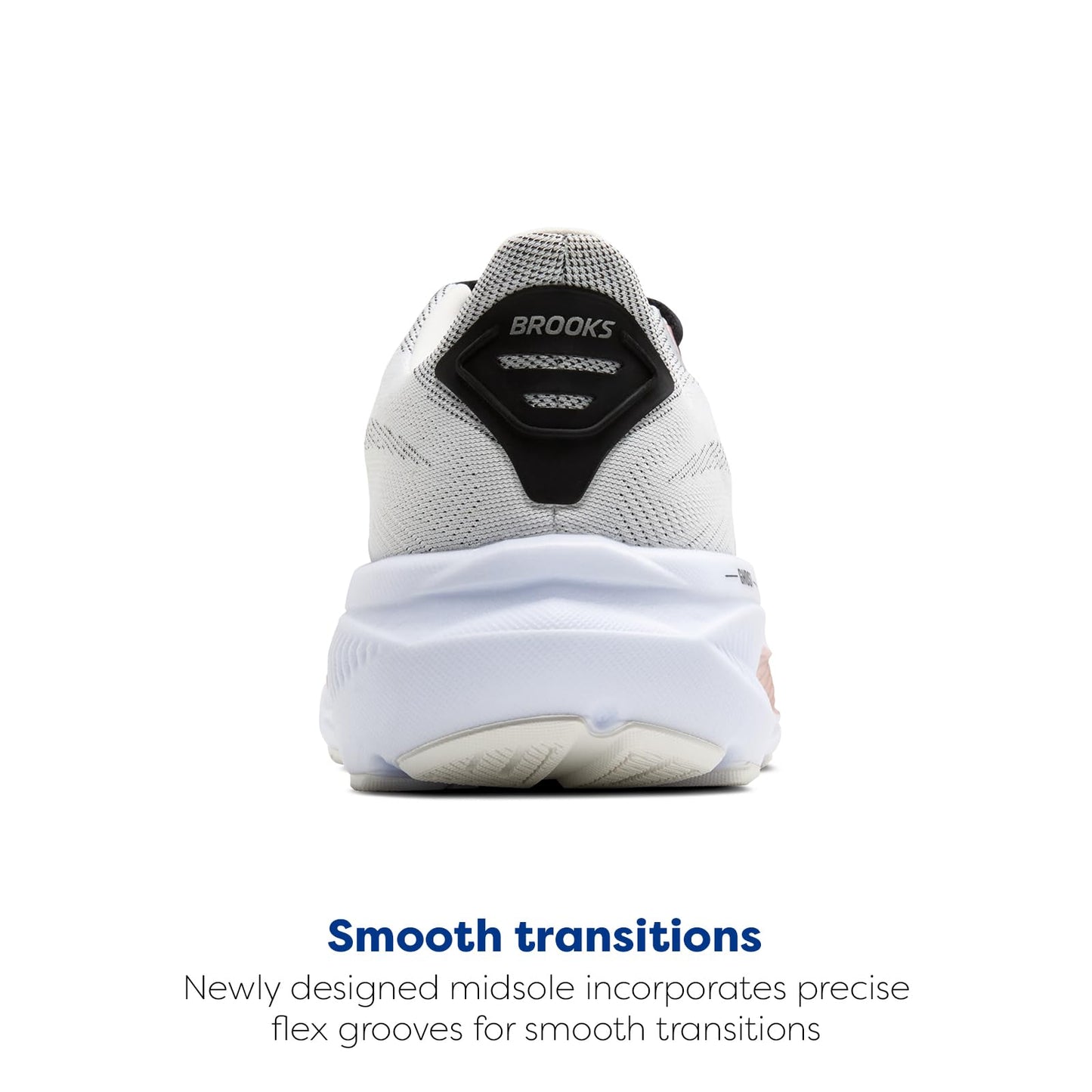Brooks Women’s Ghost 17 Neutral Running Shoe - White/Black/Rose Gold - 9 Medium