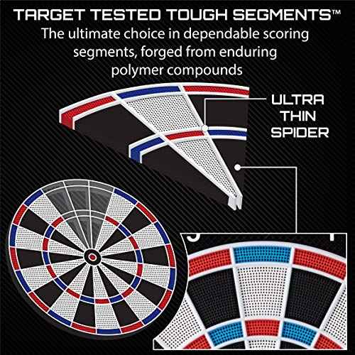 Viper 787 Electronic Dartboard, Ultra Thin Spider For Increased Scoring Area, Free Floating Segments, Locking Segment Holes For Fewer Bounceouts, Automatic Scoring
