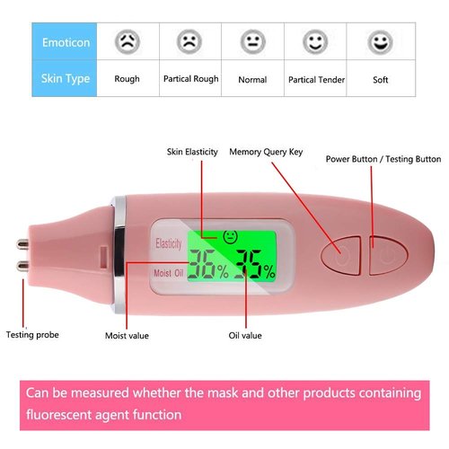 Sonew Digital Skin Detector Portable Facial Oil Content Analyzer LCD Display Smart Skin Care Tester Detector Face Care Monitor