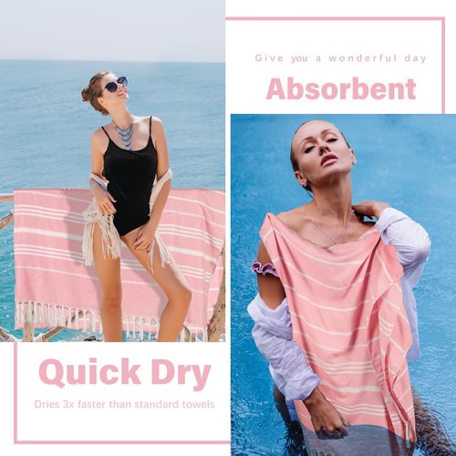 Giant Turkish Beach Towel Blanket 85x75 Cotton XXL Extra Large Oversided Bath Pool Blankets XL Huge Thick Bed Sand Free Throw Towels Picnic Outdoor Big Quilt Necessities Cloud Gifts for Adult Pink