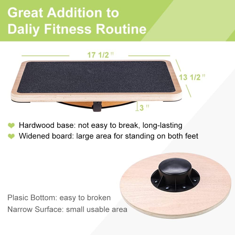 StrongTek Advanced Balance Board, Wooden Wobble Board with Cross Base, 360° Directional Wobble, Non-Slip Balance Trainer for Core Strength, Stability Training, Fitness and Coordination