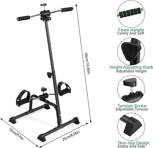 Exercise Bike for Seniors,Pedal Exerciser Bike Hand Arm Leg and Knee Peddler Adjustable Exercise Equipment for Seniors,Elderly Foot Pedal Exercise Machine for Home Gym Total Body Workout