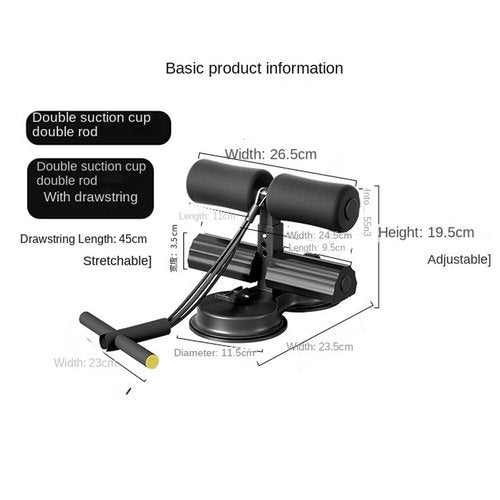 Sit up assist device, home indoor suction cup fixed fitness equipment, abdominal rolling training device, specifically designed for middle school abdominal muscle exercise