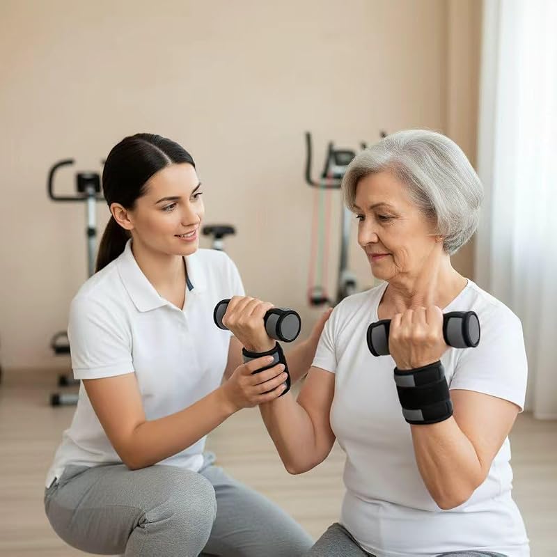 2-4 lb Soft Dumbbell Set with Straps — 6-Piece Hand Weights for Home Workout