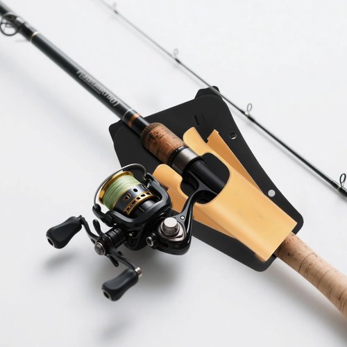 Slide-in Fishing Rod Hip Holster: Hands-Free Rod Holder Pole Gear with Stash Pocket for Fly & Bank Fishing (Black)