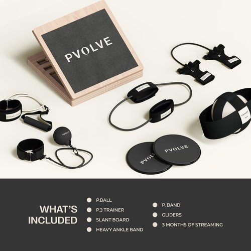 Pvolve Essentials Bundle - Home Gym Fitness Equipment for Total Body Strength Exercise and Recovery