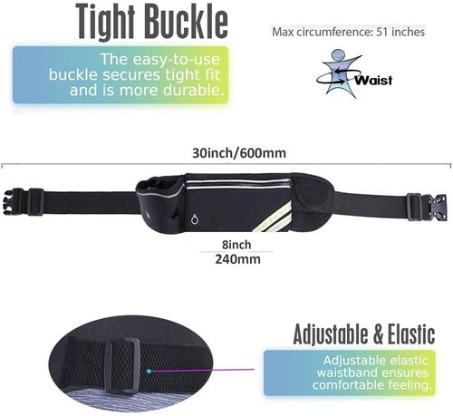 MOVOYEE Running Belt with Water Bottle Holder for iPhone 16 15 14 13 12 11 Pro Max Xs 16e Xr X Plus SE Mini/Galaxy,Reflective Phone Belt Bag for Running Women Men Hydration Waist Bag Fanny Pack Pouch