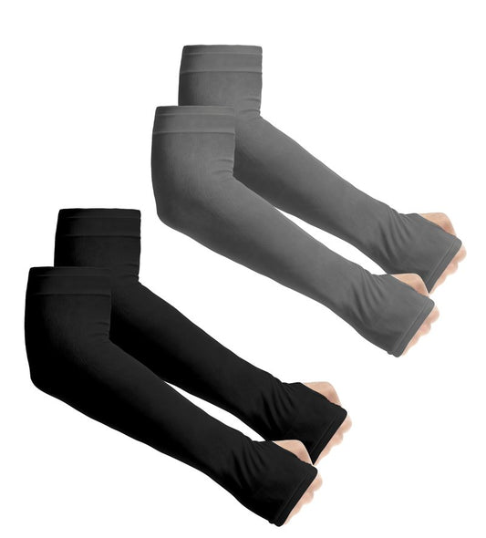 Aegend Arm Sleeves for Men-Tattoo Cover up, Cooling UV Sun Protection Compression Sleeves for Women, Golf Basketball Arm Sleeves(Black & Deep Grey)