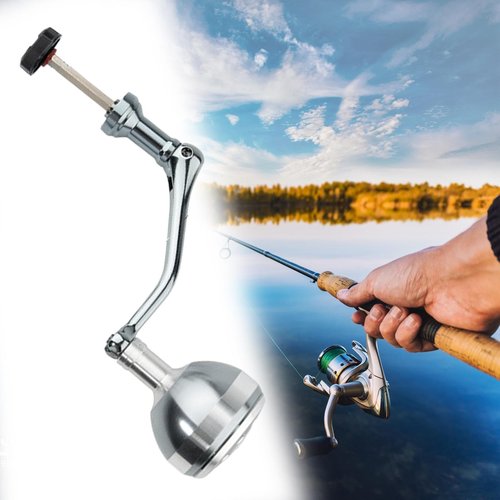 Vaveren Fishing Reel Rotary Knob Power Handle Metal Single Rocker Arm DIY Fish Gears Repair Accessory Reel Knob Power Handle Grip, L