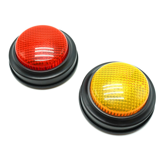 Gelabur 2-Pack Buzzers for Trivia Games, Answer Buzzers for Classroom, Family Feud Jeopardy Buzzer, Game Buzzers with Lights and Sound for Classroom